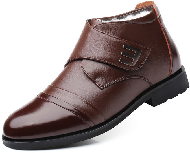 겨울남성구두 방한화 방수 기모 가죽 앵클부츠