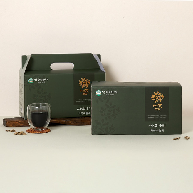 쑥즙 유기농 강화약쑥 싸주아리 약쑥 추출액 약쑥즙 3년숙성 강화약쑥즙 인진쑥 쑥, 60개, 80ml