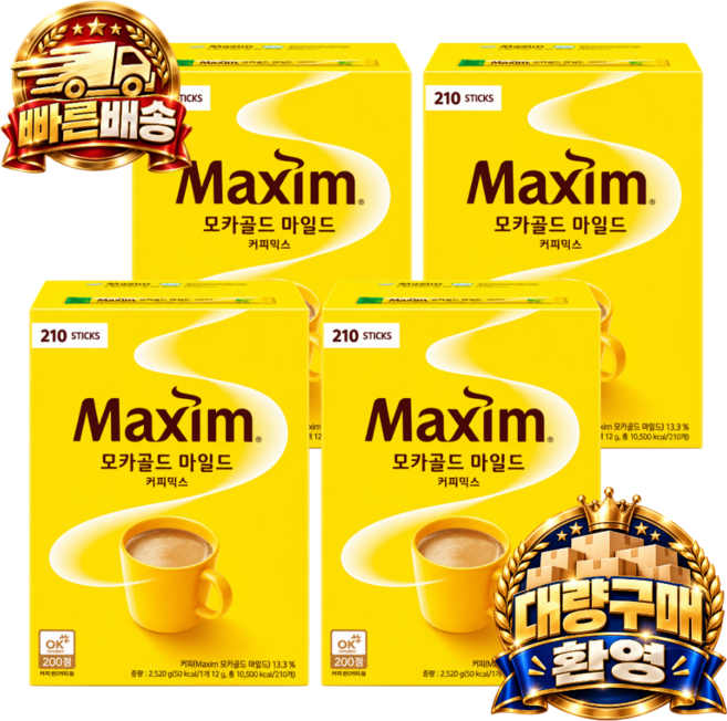 맥심 모카골드 마일드 커피 믹스 210T, 800mg, 4개입, 4개