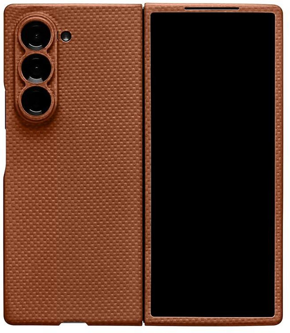Latercase | 갤럭시 Z 폴드 6 케이스 커피 내구성이 뛰어난 얇은 폰 0.6mm 아라미드 섬유 정밀 레이저 컷 풀 카메라 보호 미끄럼 방지 매트 마감 6과 호환