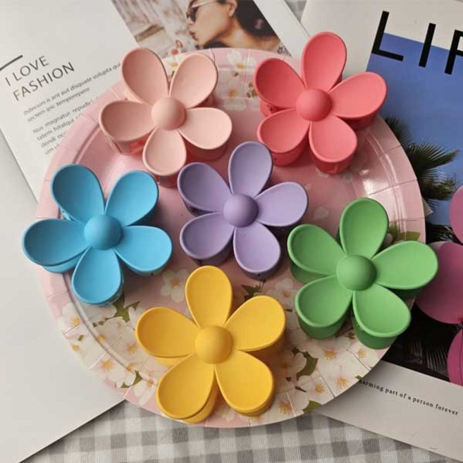 헤어액세서리 플라워 집게핀 컬러 헤어핀