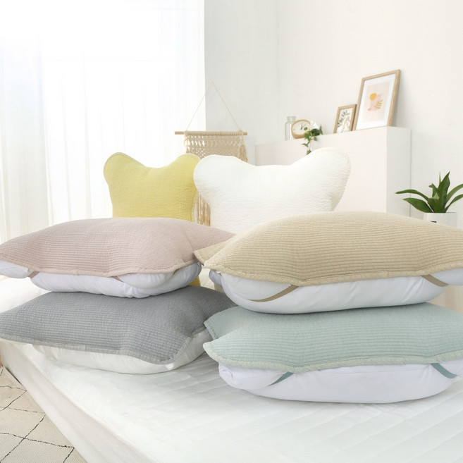 애프터식스 국산 교체가 편리한 밴드형 베개커버 40x60 (2장) 패밀리 피그먼트 순면