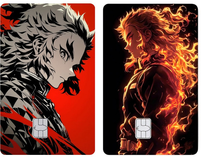 귀멸의칼날 카드스티커 카드커버 체크카드 신용카드 카드스킨 귀칼 카드커스텀, 1세트, 쿄주로(B)