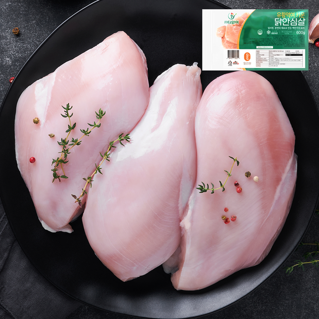 [밀리원/국내산] 유황 먹여 키운 신선한 닭안심살(냉장) 600g, 1개