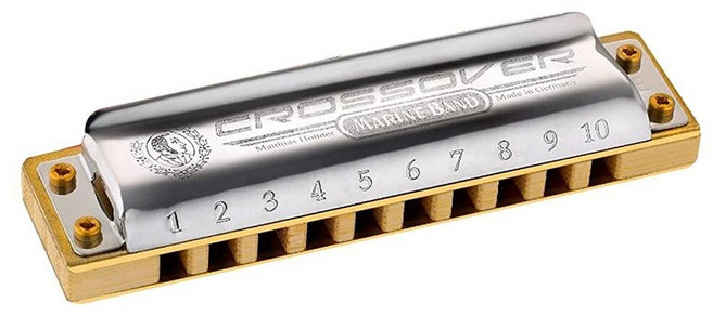 Hohner Harmonicas 마린 밴드 크로스오버 C 키 스테인리스 스틸 대나무 138516, Ab