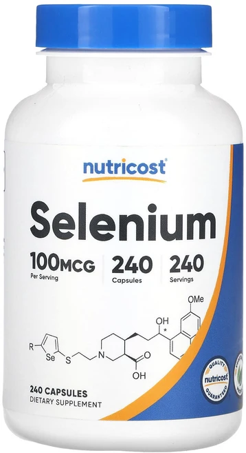Nutricost 셀레늄 100mcg 캡슐 240정, 1개 - 쿠팡