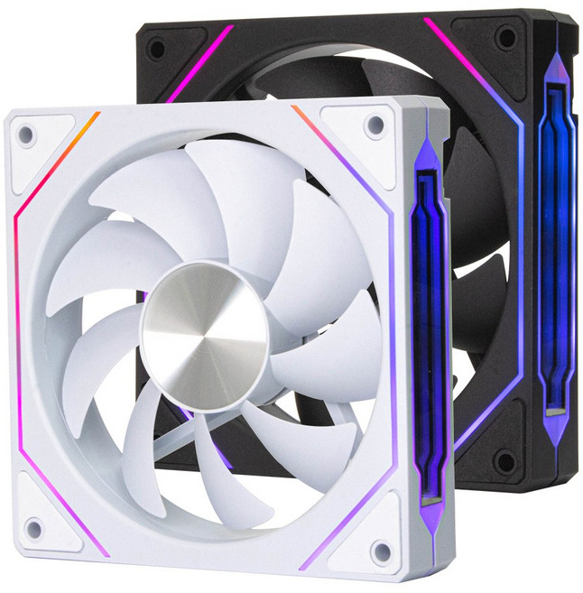 컴튜 프리즘 글로우 컴퓨터 쿨링팬 본체 리버스 팬 쿨러 120mm ARGB FAN, 화이트 - 역방향(리버스), 1개