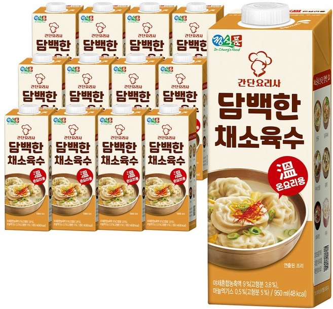 정식품 담백한 채소육수 950mlx12팩, 950ml, 12개