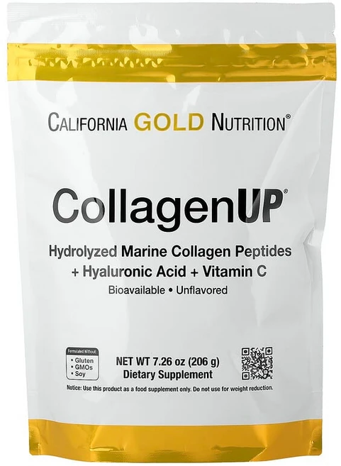 California Gold Nutrition CollagenUP® 가수분해 해양 콜라겐 펩타이드 히알루론산 및 비타민C 함유 무맛 206g(7.26oz) CGN-01033, 206g, 1개 - 쿠팡