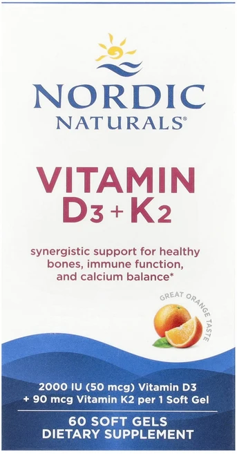 Nordic Naturals 비타민 D3 + K2 그레이트 오렌지 60 소프트 젤, NordicNaturals비타민D3K2그레이트오렌지60 - 쿠팡