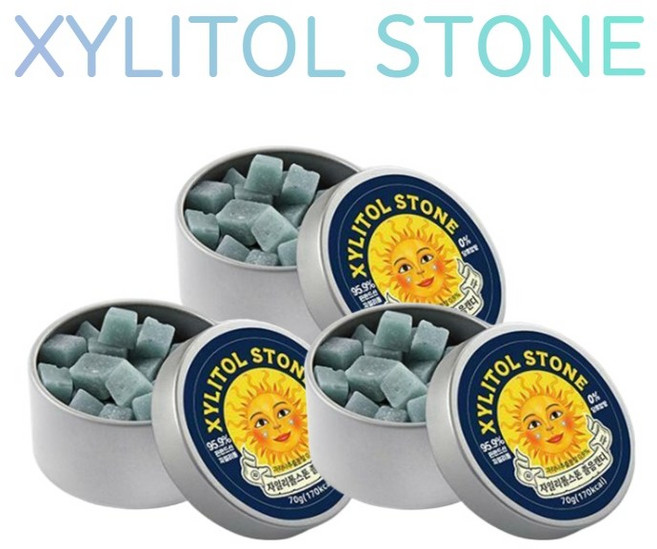 자일리톨 스톤 졸음타파 졸음캔디 틴케이스 70g*3 개 묶음상품 당제로 캔디 사탕 안전운전 필수, 3개, 70g