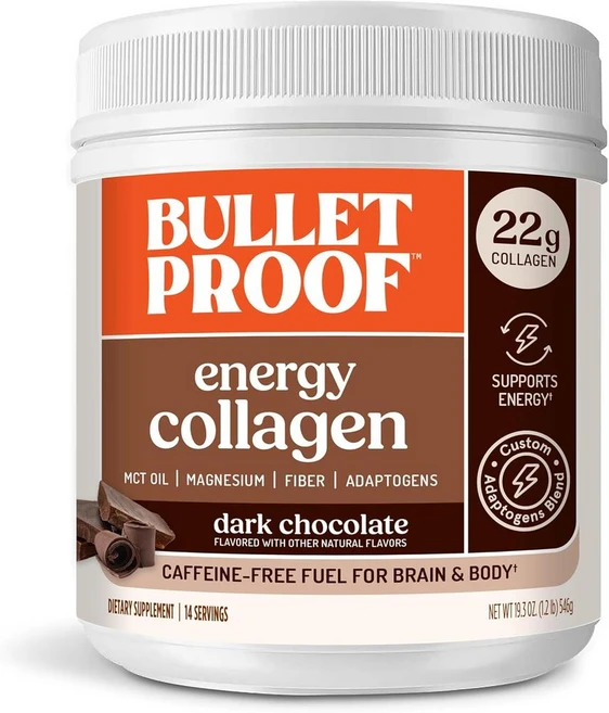 Bulletproof 뷸렛프루프 다크초콜릿 에너지 콜라겐 프로틴, 1개, 546g - 쿠팡