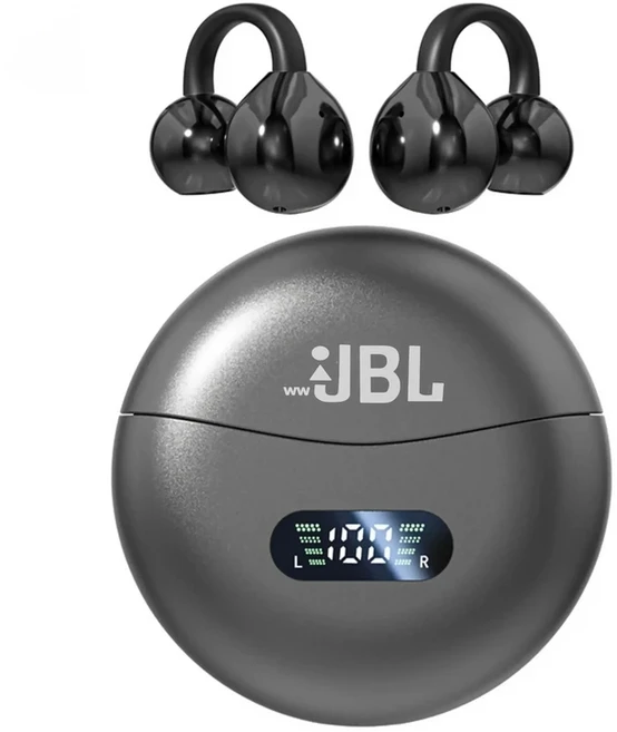 원산지 Xiaomi 무선 이어폰 Bluetooth 5.4 이어 버드 클립 온 이어 편안한 헤드폰 스포츠 디지털 디스플레, 03 Black