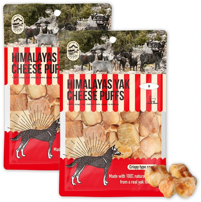 강아지 오래먹는 수제간식 개껌 야크치즈 야크츄 바게트 PUFF 2팩 - 쿠팡