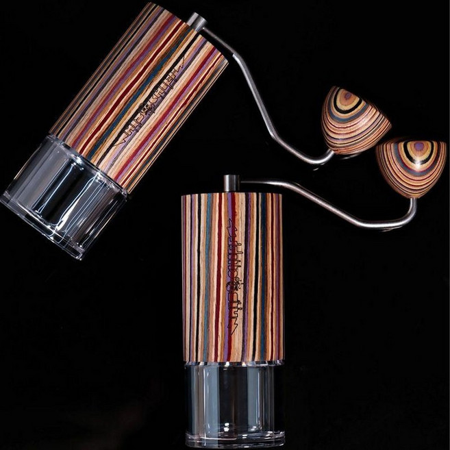 커피그라인더 코만단테 전동킷 원두 원두커피 c40 수동 중간 커피 그라인딩 부속품, 1개, 레인보우 우드