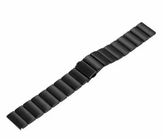 【一珠竹節鋼錶帶】適用 Garmin Venu 4 – 45mm 手錶 錶帶寬度 22mm 金屬, 黑色, 1個