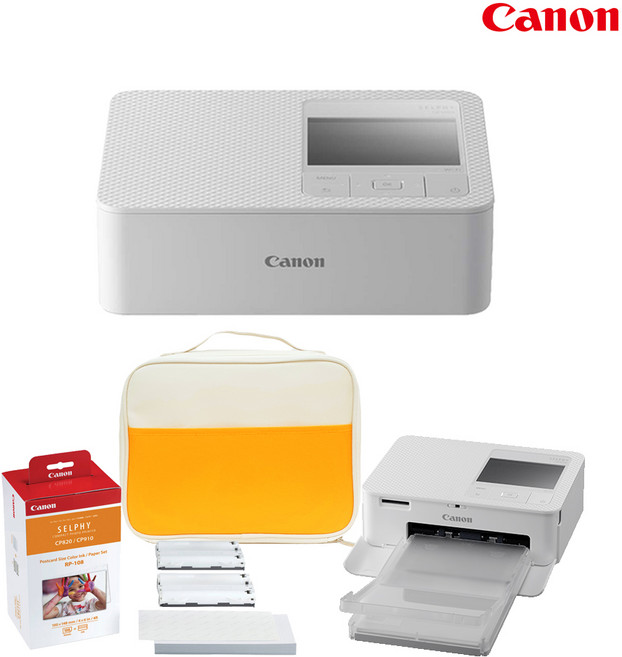 캐논 셀피 CP1500+인화지 RP-108매+파스텔 가방 패키지 포토프린터 사진 인화기 / 5시이전당일출고 /포토프린터 사진, 화이트