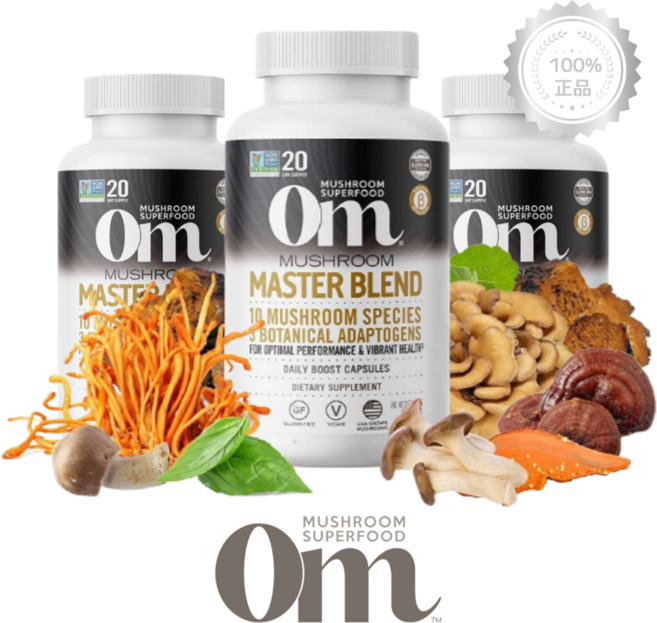 [3병기획] 옴머쉬룸 버섯복합물 마스터 블렌드 500mg 80캡슐 버섯 10종 함유, 80정, 1개
