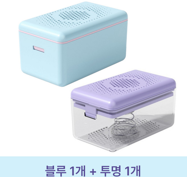 심플리비 심플사각 비누 롤러 거품기 솝 케이스, 1세트, 블루+투명