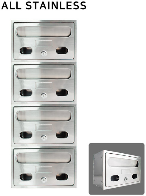 [철물인] 올스텐 우편함 중형 1x4 다세대 빌라 상가 원룸 오피스텔 아파트 우편함 우체통, 스텐