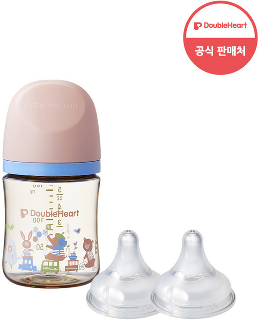 더블하트 모유실감 3세대 PPSU 디어프렌즈 애니멀타운 160ml (젖꼭지S포함) + 젖꼭지 (2입), 애니멀타운 (젖꼭지S 포함), 3세대 젖꼭지L 2입, 1개