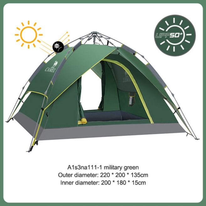 원터치텐트 텐트 백패킹 돔형텐트 돔텐트 컴팩트 오토 자동, 6 green