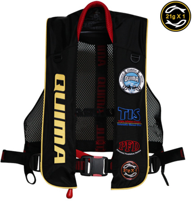 퀴마 JW-8215 스포츠형 구명복 B형 자동팽창식 21g 블랙, 단품