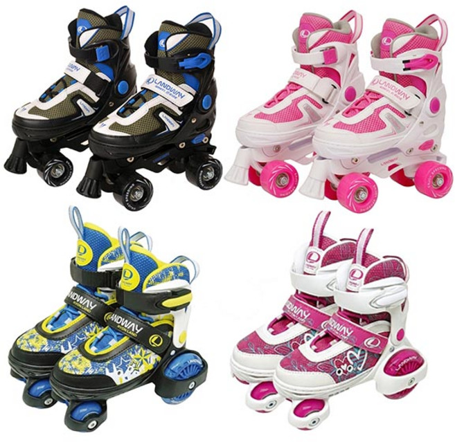 랜드웨이 아동용 롤러스케이트 롤러슈즈, 아이스마트 롤러스케이트 핑크 XS