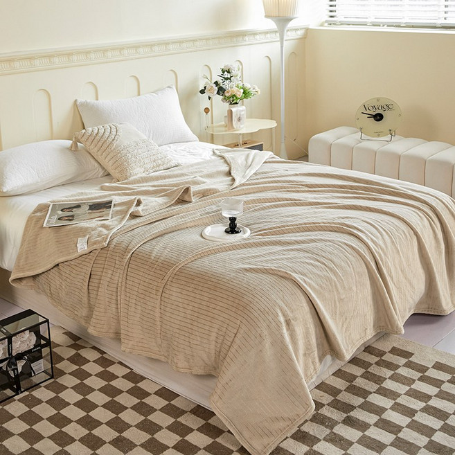 SOFMEA 극세사담요 대형 래셔 니트 담요 무릎담요 소파담요 부들 보온