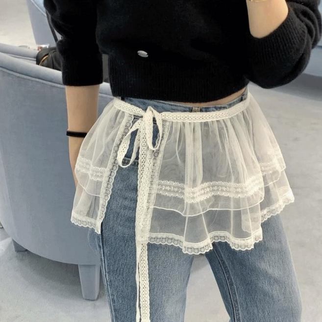 러블리 레이어드 힙커버 레깅스 랩 스커트 프릴 미니 시스루 벌룬 프릴 치마 레이스 캉캉 쉬폰 캉캉