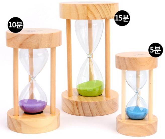사우나 욕실 원형 원목 유리 인테리어 모래시계 게임 알람 모래시계 5분 10분 15분