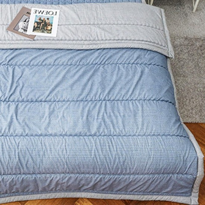차렵이불패드세트 차렵이불 사계절 투톤 이불 퀸 Q 블루