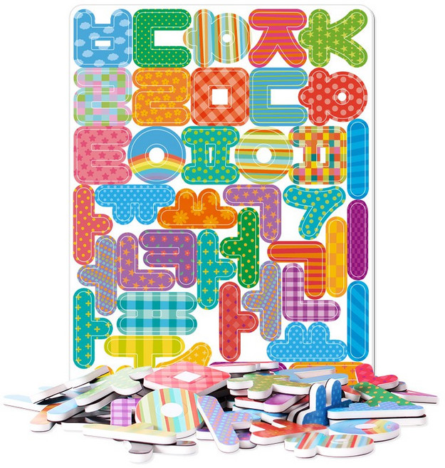 디홀릭 한글 자석퍼즐 자석글자 아기 한글놀이 유아 교구, 42피스, 1개