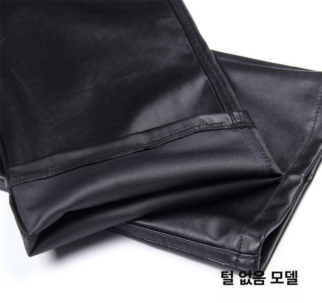 남성 가죽 바지 레쟈 스트레치 스트레이트
