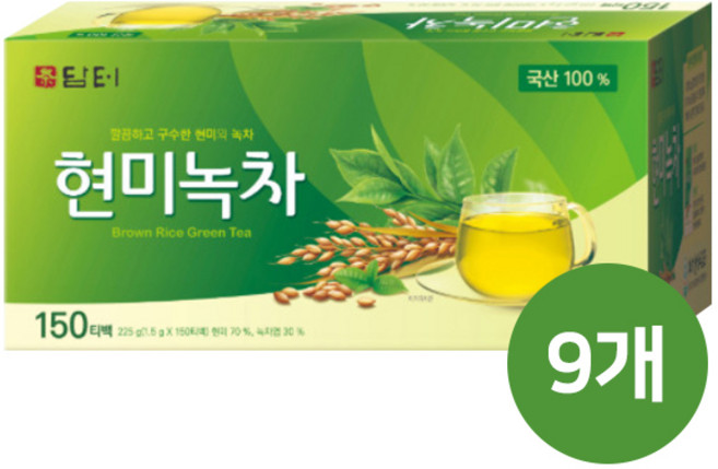 담터 현미녹차 티백, 1.5g, 150개입, 9개