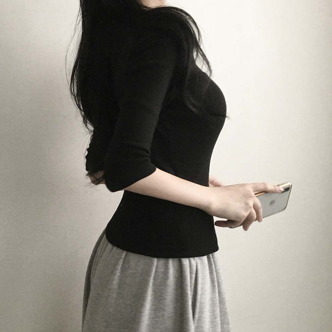 여리핏 하프 반팔 7부티셔츠