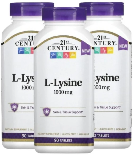 21st Century 엘라이신 1000mg 90정 L라이신 L Lysine 3개 - 쿠팡