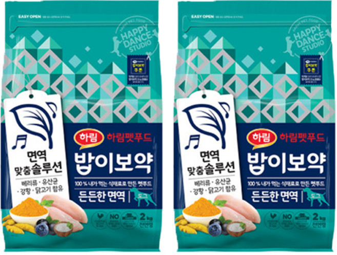 하림펫푸드 전연령 밥이보약 알맞은 체중 강아지사료, 3.4kg, 2개