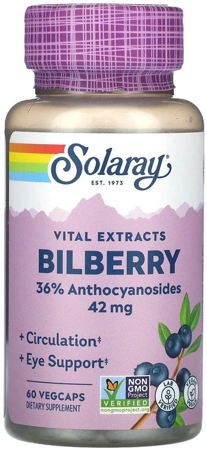 Solaray Vital Extract 빌베리 42mg 베지 캡슐 60정, SolarayVitalExtract빌베리42mg베지캡슐, 1개 - 쿠팡