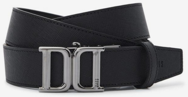 닥스 남성용 DD 메탈릭 버클 소가죽 자동벨트 DBBE5F087BK