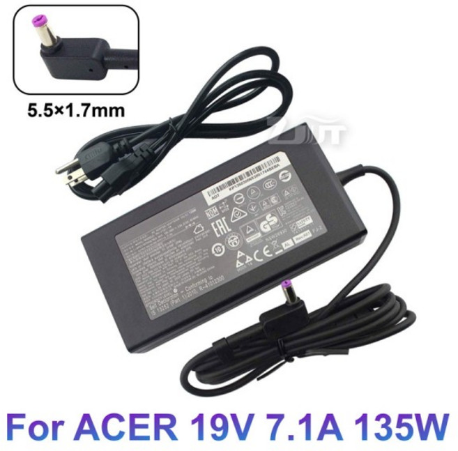 AC 노트북 충전기 전원 어댑터 에이서 니트로 5 AN515-44-R5FT 아스파이어 V17 VN7-792G-59CL PA-1131-16 1, 05 without AC Cable, 01 CHINA, 1개