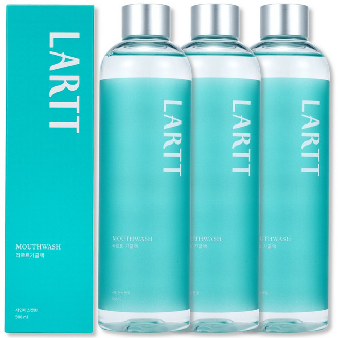 라르트 무알콜 온가족 가글 구취 샤인머스캣향 구강청결제, 500ml, 3개