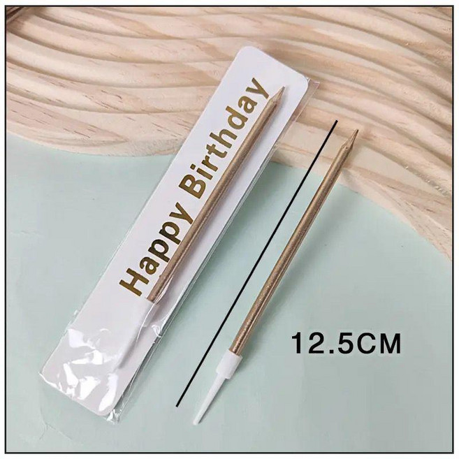 網紅鉛筆蠟燭 蛋糕裝飾插件 生日派對擺件 直杆烘焙用品, 1個, 單根香檳色鉛筆蠟燭99010支