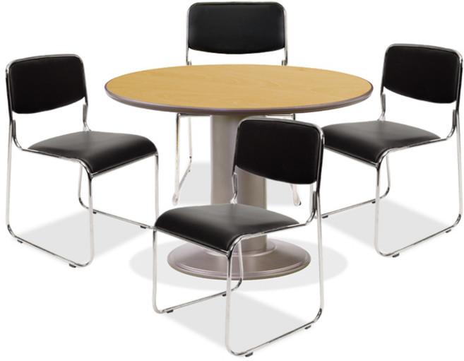 가구뱅크 OA 테이블세트 (원형+멀티팔무) 사무용가구 사무실가구 원형테이블 회의테이블 원탁 회의용테이블, 아카시아원형1200+멀티팔무(4개)