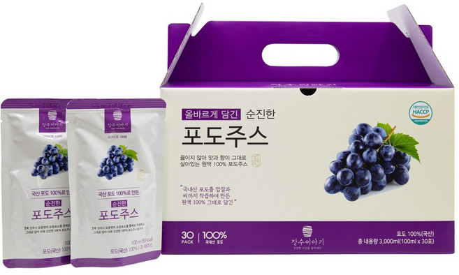 장수이야기 순진한 포도주스, 3.6L, 1개