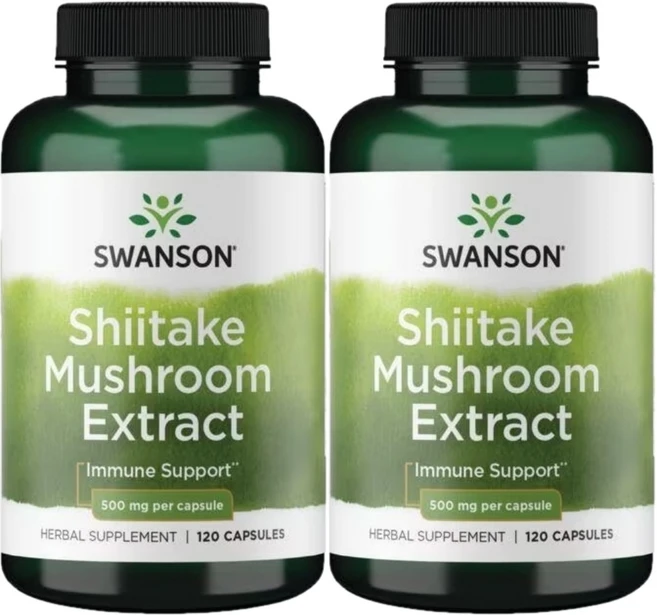 스완슨 표고버섯 추출물 500mg, 2개, 120정 - 쿠팡