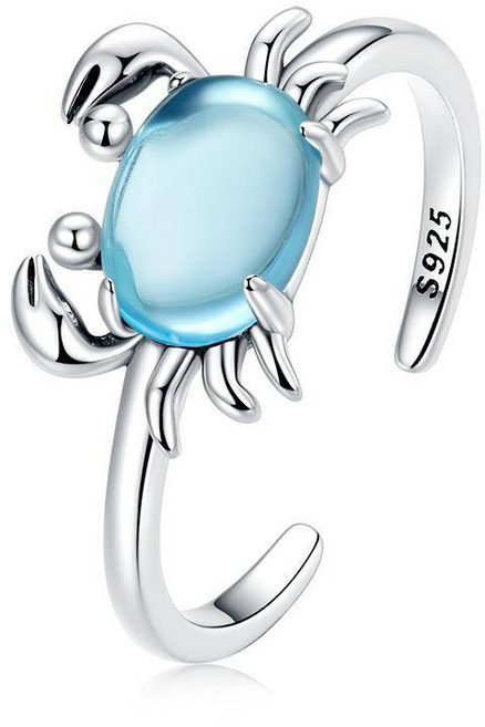 라리마 원석 WOSTU 925 스털링 실버 바다 거북 오픈 반지 여성을위한 자연 블루 Larimar 보석 파티 휴일 선물