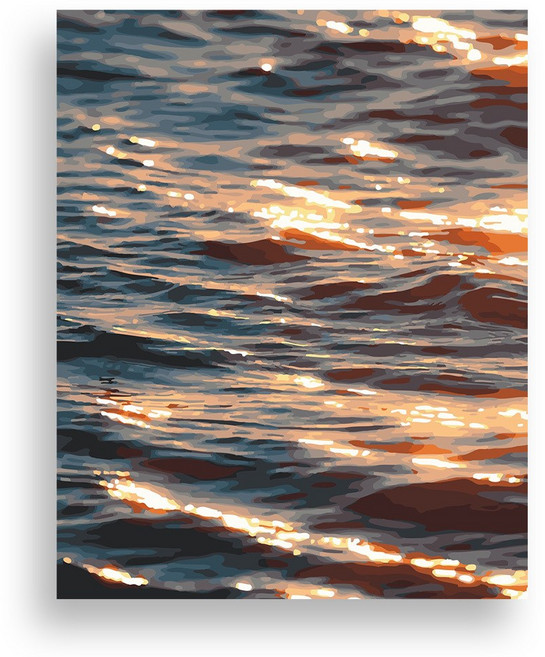 매직 페인팅 위메이크 DIY 명화그리기 세트 노을 윤슬 40x50, 혼합색상