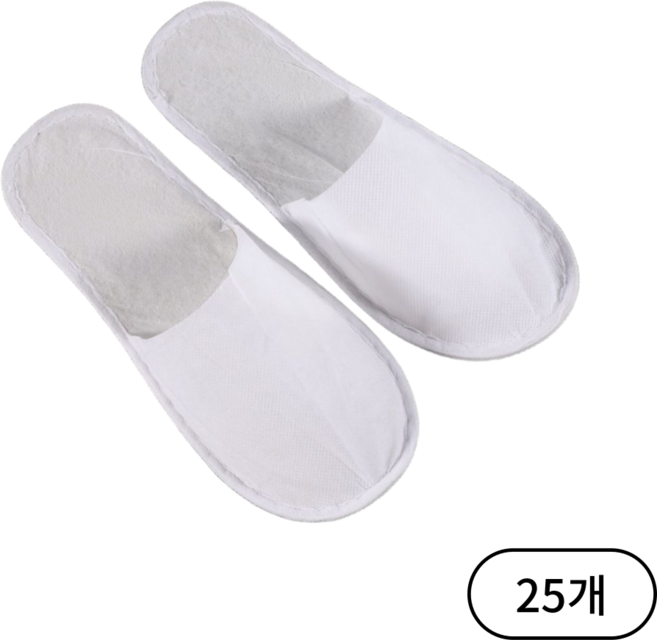 일회용 슬리퍼 호텔 모텔 기내 손님용 여성 실내화 280cm 일반형, 화이트, 25개