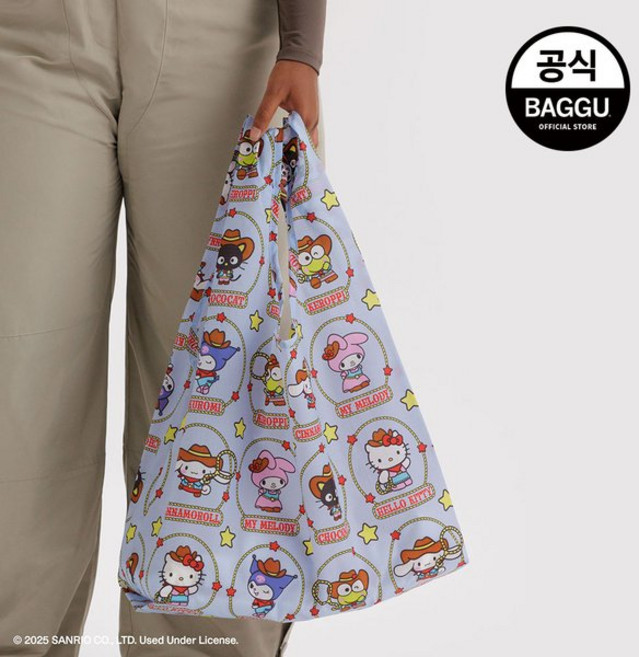 국내백화점 바쿠 에코백 BAGGU 스탠다드 헬로키티 앤 프렌즈 웨스턴 백 가방 보부상백 (BK파우치증정)